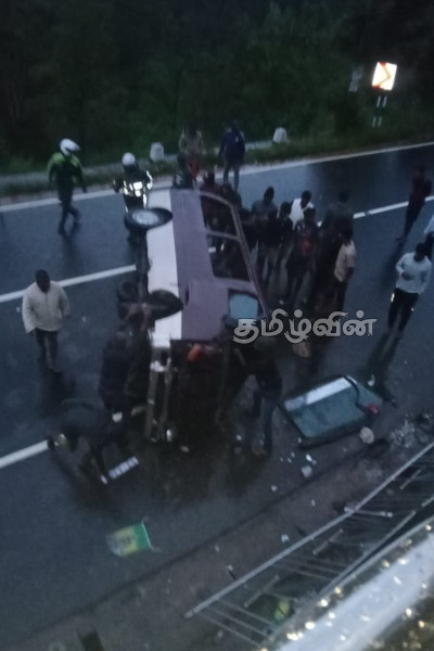 தலவாக்கலையில் பாதுகாப்பு வேலியை உடைத்துக்கொண்டு கோர விபத்திற்குள்ளான வான் | Talawakelle Van Accident