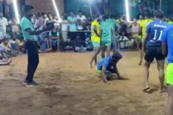 சுருண்டு விழுந்து இறந்த தமிழக கபடி வீரர்!  சினிமா பாணியில் களத்தில் நடந்த துயரச் சம்பவம்! | Kabaddi Player Death Viral Video