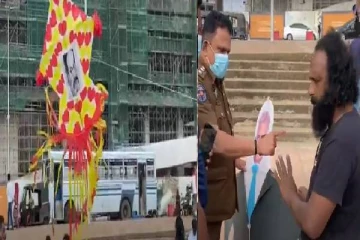 காலிமுகத்திடலில் அரசாங்கத்துக்கு எதிராக பறக்க விடப்பட்ட பட்டங்கள்