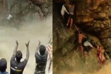 திடீரென ஏற்பட்ட வெள்ளப்பெருக்கில் சிக்கிய கைக்குழந்தை! காப்பாற்றிய மக்களின் பதற வைக்கும் காட்சி!