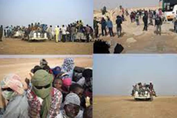 பாலைவனத்தில் நிர்வாணமாக நடத்திச்செல்லப்பட்ட பெண்கள்