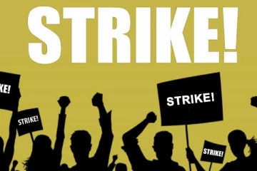 රාජ්‍ය සේවකයින් පිරිසක් සංකේත වැඩ වර්ජනයක..