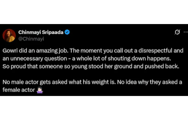 உடல் எடை குறித்து கேட்ட கேள்விக்கு பதிலடி கொடுத்த நடிகை கௌரி கிஷன்.. பெருகும் ஆதரவு | Celebrities Supports Gouri Kishan உடல் எடை குறித்து கேட்ட கேள்விக்கு பதிலடி கொடுத்த நடிகை கௌரி கிஷன்.. பெருகும் ஆதரவு | Celebrities Supports Gouri Kishan