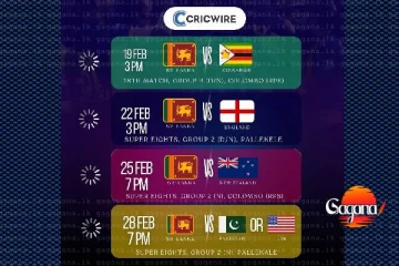 ක්‍රීඩා ලෝලීන්ට ටිකට් පත් ගැන දැනුවත් කිරීමක් , T20 ලෝක කුසලානයේ සුපිරි 8 තරඟ කාල සටහන මෙන්න