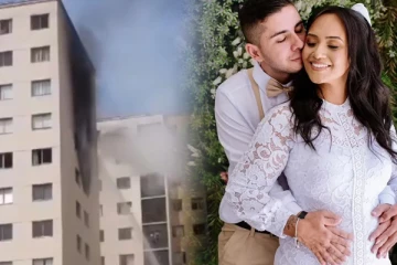 கொழுந்து விட்டெரியும் தீயிலிருந்து தப்ப ஏழாவது மாடியிலிருந்து குழந்தையுடன் குதித்த தம்பதியர்