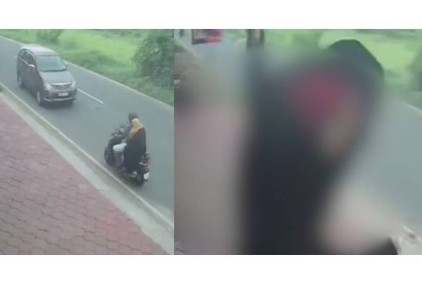 மின்னல் வேகத்தில் வந்த கார் பைக் மீது மோதல்! தலைகீழாக தூக்கி வீசப்பட்ட பெண்; பதற வைக்கும் சிசிடிவி காட்சி | Kerala Malappuram Car Bike Accident In Cctv
