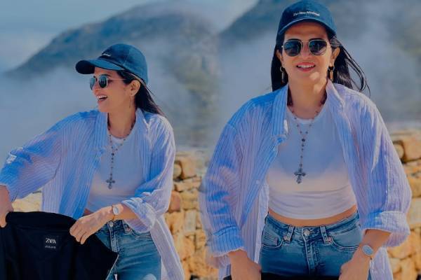 பிடிவாதமாக இருந்த தொகுப்பாளினி டிடி... நரைமுடிக்கு கலர் செய்யும் காணொளி வைரல்! | Ddneelakandan Colouring Her Hair For An Ad Shoot