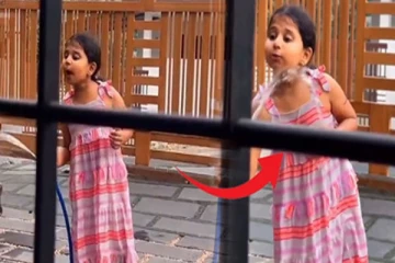 தண்ணீரை வைத்து வித்தை காட்டும் சிறுமி.. இறுதியில் கொடுத்த ஸ்மார்ட் எஸ்கேப்!!