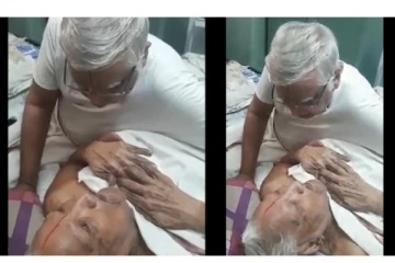 படுத்தப்படுக்கையாக கிடந்த 100 வயது தந்தை... - பாட்டுப்பாடி உற்சாகப்படுத்திய 75 வயது மகன் - நெகிழ்ச்சி வீடியோ...!