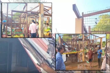 பரந்தனை பந்தாடிய மினி சூறாவளி ; கடுமையாக சேதமடைந்த சந்தை கட்டடத் தொகுதி