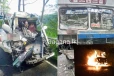 බිහිසුණු බස් සහ ත්‍රීරෝද රථ අනතුරක්.. දෙදෙනෙක් මියයයි..11ක් තුවාල ලබයි.(PHOTOS)