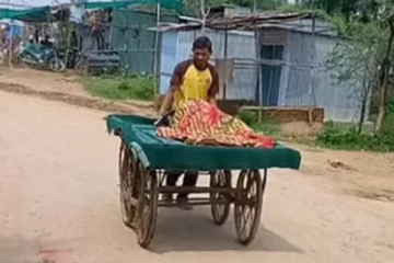 பிரசவ வலி...கர்ப்பிணி மனைவியை தள்ளுவண்டியில் அழைத்து சென்ற அதிர்ச்சி! ஏன்?