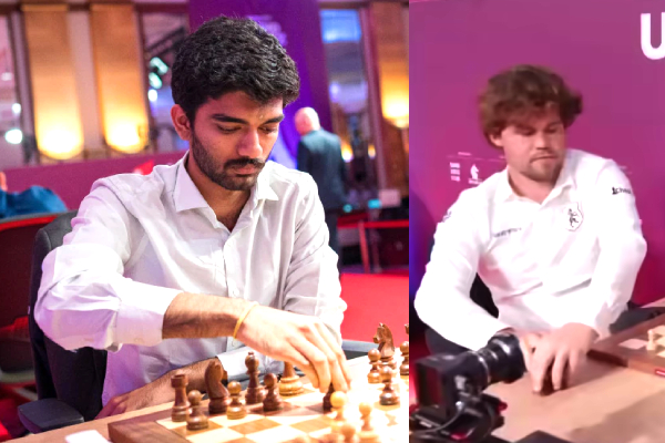 Gukesh vs Carlsen 2025, D Gukesh beats Magnus Carlsen, SuperUnited Rapid Blitz Chess, Gukesh Carlsen rivalry, Grand Chess Tour Croatia, Indian chess player Gukesh, Magnus Carlsen latest loss, Gukesh Rapid Chess victory, Gukesh vs Alireza Praggnanandhaa, Chess news India trending