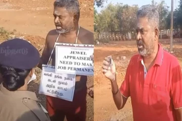 அரை நிர்வாணமாக வாக்களிக்க வந்த நகை மதிப்பீட்டாளர் - போலீஸ் தடுத்தி நிறுத்தியதால் பரபரப்பு