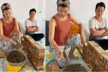 படுக்கையறையில் கோபமாக அமர்ந்திருந்த கணவர்! சுவர் எழுப்பி கடுப்பேற்றிய மனைவி