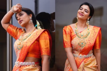 நடிகை ஐஸ்வர்யா ராஜேஷ் பட்டு சேலையில் ஜொலிக்கும் அழகிய போட்டோஷூட்