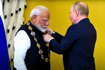 மோடிக்கு ரஷ்யாவின் உயரிய விருது..! 140 கோடி இந்தியர்களுக்கு சமர்ப்பணம்