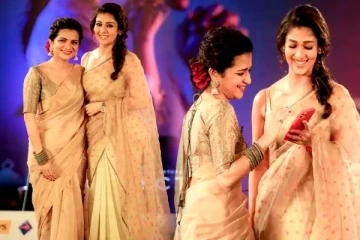 நயனுக்கே டஃப் கொடுக்கும் டிடி! ஒரே நிற சேலையில் நயனுடன் ஜொலிக்கும் புகைப்படம்