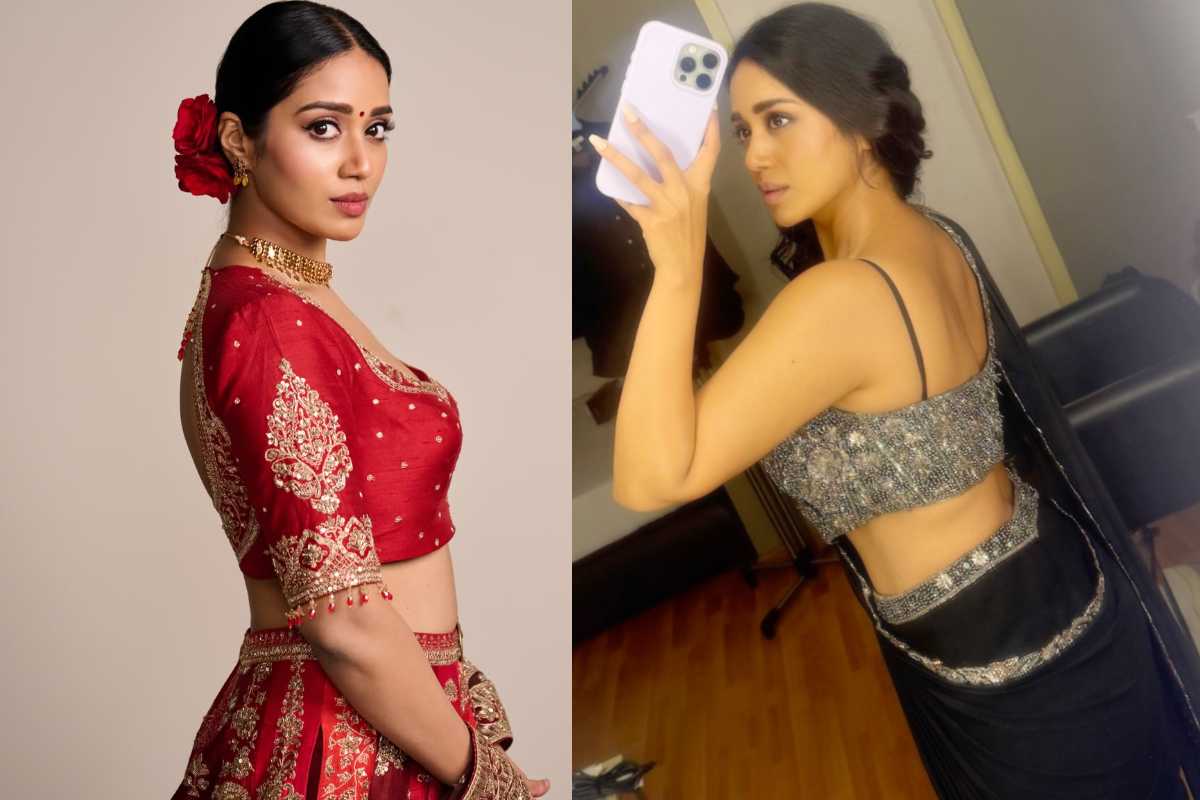யாதும் ஆகி வாழ்!! நிவேதா பெத்துராஜின் சேலை புகைப்படங்கள்.. | Nivetha Pethuraj Recent Saree Photoshoot Post