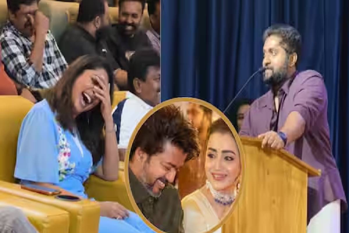 விஜய்–த்ரிஷா பெயரை சொல்லாமல் கலாய்த்த மலையாள நடிகர் - படு வைரலாகும் வீடியோ! | Dhyan Sreenivasans Vijay Trisha Joke Goes Viral
