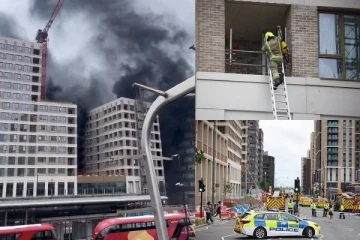 கிழக்கு லண்டனில் புகையுடன் கூடிய பெரும் தீ! போராடிய தீயணைப்பு வீரர்கள்