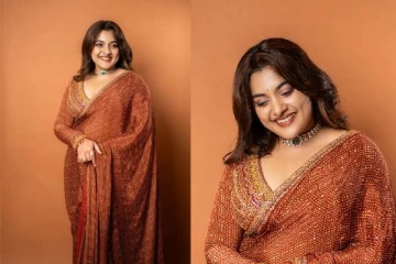 உடல் எடை கூடி ஆளே மாறிப்போன நடிகை நிவேதா தாமஸ்.. சேலையில் லேட்டஸ்ட் கிளிக்ஸ்