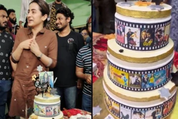 படப்பிடிப்பில் நடிகை திரிஷாவிற்கு வெட்டப்பட்ட ஸ்பெஷல் கேக், எதற்காக தெரியுமா?