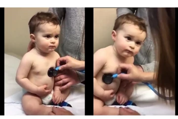 டாக்டரை பார்த்ததும் சைட் அடித்த குழந்தை... -  வைரலாகும் க்யூட் வீடியோ