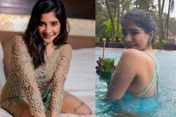 டூபீஸ் ஆடையில் ஓவர் கிளாமர் போஸ்!! நடிகை சாக்ஷி அகர்வாலின் எல்லைமீறிய போட்டோஷூட்..