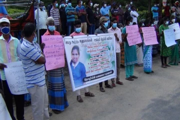 ஹிஷாலினியின் மரணத்துக்கு நீதிக்கோரி போகாவத்தை பகுதியில் போராட்டம்