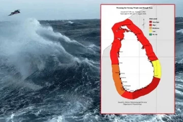 දිවයින වටා මුහුදු ප්‍රදේශවල තැනින් තැන වැසි හෝ ගිගුරුම් සහිත වැසි - කාලගුණ විද්‍යා දෙපාර්තමේන්තුවෙන් නිවේදනයක්