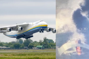 ලොව විශාලතම භාණ්ඩ ප්‍රවාහන ගුවන්යානය රුසියන් ප්‍රහාරයකින් විනාශයට.VIDEO)