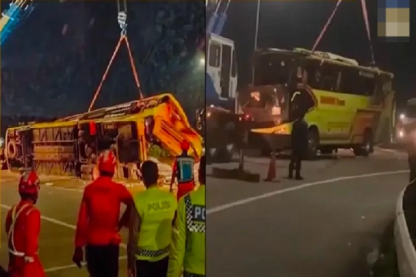 இந்தோனேசியாவில் பேருந்து விபத்து ; 16 பேர் பலி | Bus Accident In Indonesia 16 Dead