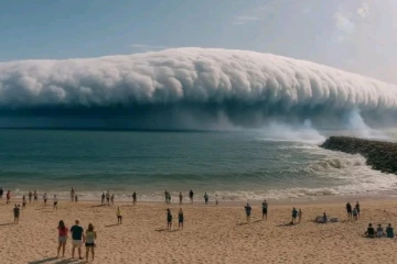 போர்த்துக்கலில் சுனாமி அலைகள் போல் தோன்றிய மேகங்கள்!