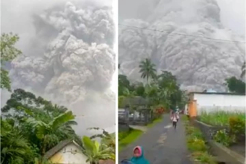 இந்தோனேஷியாவில் வெடித்து சிதறிய எரிமலை.. தலை தெறிக்க ஓடிய மக்கள்; வைரல் வீடியோ