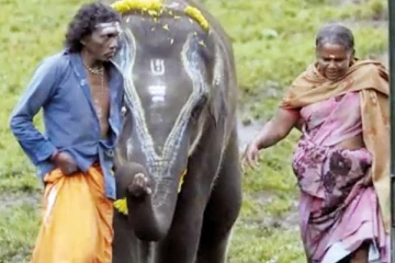 ஆஸ்கர் விருதுடன் பொம்மன் - பெள்ளி தம்பதியினர்