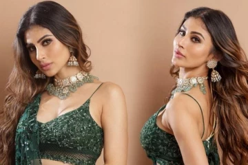 பச்சை நிற உடையில் ரசிகர்களை கவர்ந்த நடிகை மௌனி ராய்..