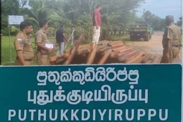 புதுக்குடியிருப்பில் 15 இலட்சம் பெறுமதியான பாலை மரக் குற்றிகள் மீட்பு