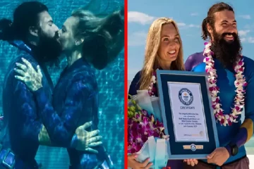 முத்தத்தால் உலக சாதனை படைத்த ஜோடி!