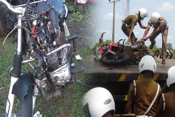 லொறியுடன் மோட்டார் சைக்கிள் மோதி விபத்து