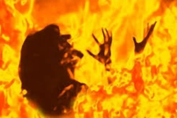 ஆண் குழந்தை இல்லை - மனைவியை காரில் தீவைத்து கொளுத்தி கனவன் வெறிச்செயல்!