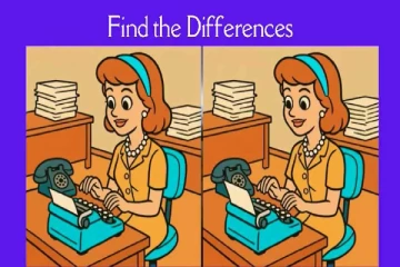 தட்டச்சுப்பொறியைப் பயன்படுத்தும் பெண்: இதில் இருக்கும் 3 வித்தியாசங்கள் தெரிகிறதா?