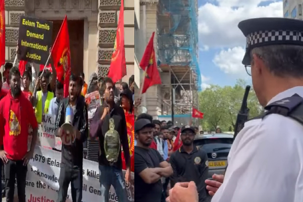 Orang Tamil memprotes Ranil di London dan polisi Inggris bergerak Orang Tamil memprotes Ranil di London dan polisi Inggris bergerak