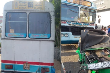 முச்சக்கரவண்டி மீது மோதிய பேருந்து; ஒருவர் பலி