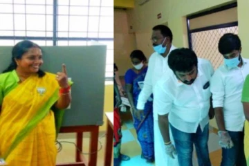 கோவை தெற்கு தொகுதி பாஜக வேட்பாளர் வானதி சீனிவாசன் வாக்களித்தார்