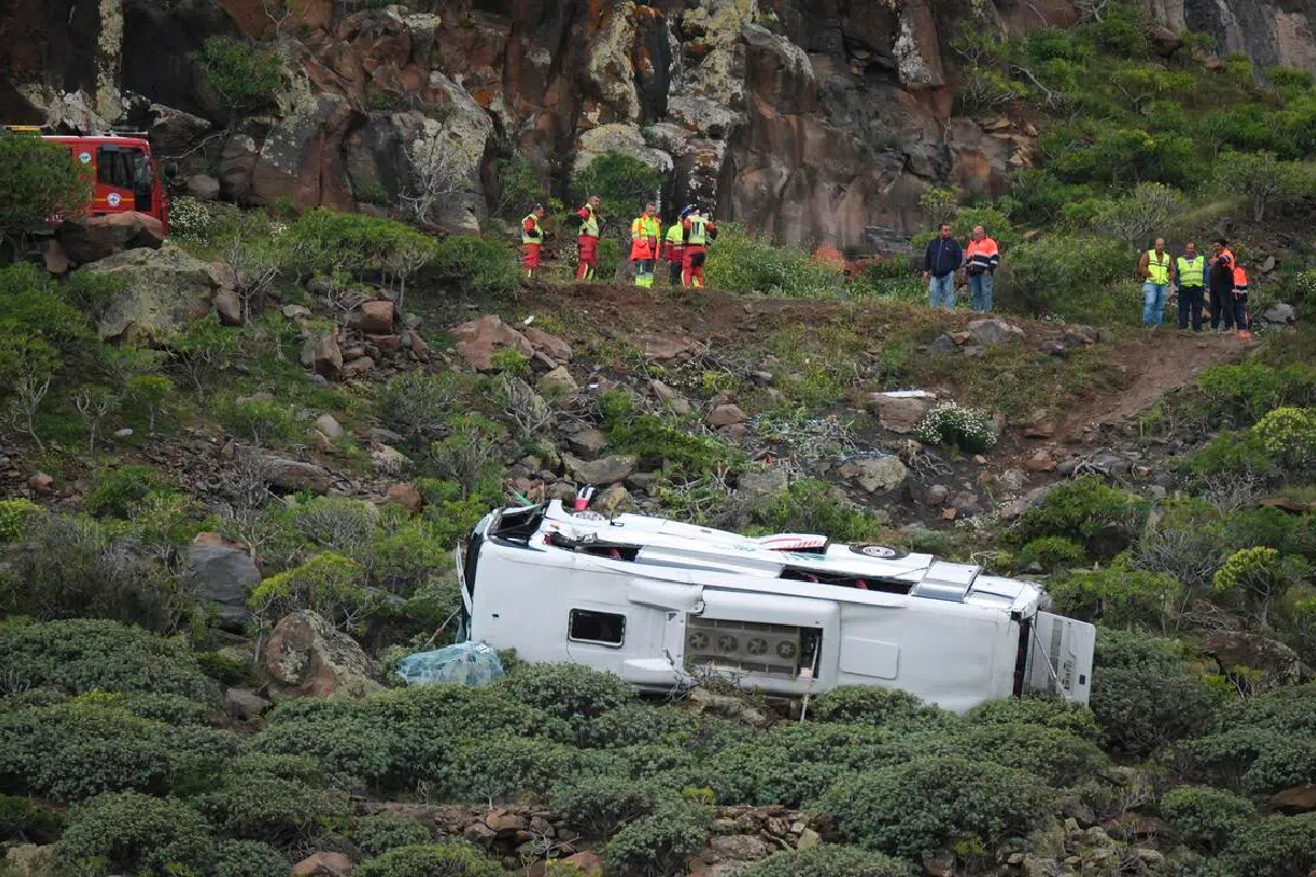 ஸ்பெயினில் சுற்றுலா பயணிகள் சென்ற பேருந்து விபத்து | Tourist Bus Involved In Accident In Spain