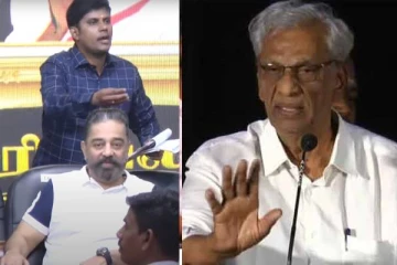 கமலை அசிங்கப்படுத்திய தயாரிப்பாளர்! மேடையில் கைநீட்டி மிரட்டிய கே ராஜன்..வீடியோ..