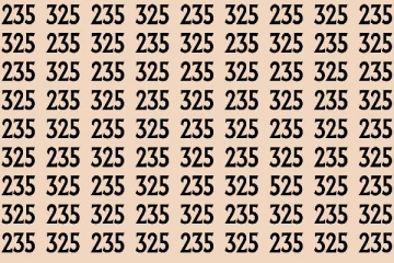 Optical Illusion:'325' மற்றும் '235' என்ற இலக்கங்களுக்கிடையில் இருக்கும் வித்தியாச எண் என்ன?