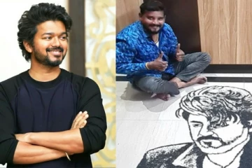 அரிசியில் நடிகர் விஜய் உருவத்தை வரைந்த ஓவியர் - வைரலாகும் புகைப்படம்