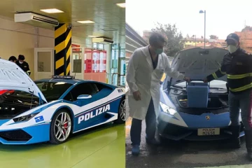 நோயாளிகளுக்கு சிறுநீரகங்களை வழங்க லம்போர்கினியில் சென்ற பொலிசார்!